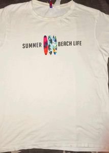 White Summer Beach Life Tee