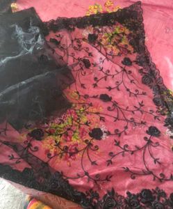 Black Net Saree For Party