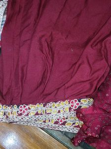 Maroon Anarkali Set