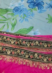 Pink Embroidered Lehenga Chunni♥️🌹