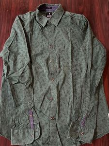 Indian Terrain -M Size Green Floral Print Shirt