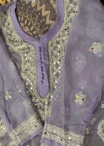 Lavender Chikankari Kurti