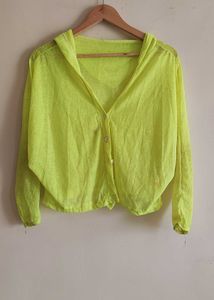 Neon Button Up Crop Top/Jacket