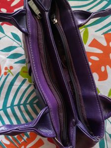 Leather Handbag (Purple Colour)
