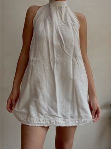 White Halter Mini Dress