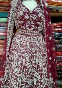Maroon Peplum Lehenga