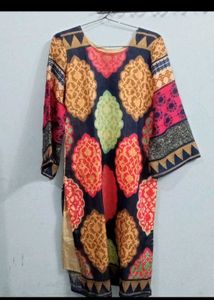 Colorful Patterned Kurti printed net shifon silk g