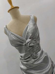 Elegant Silver Maxi Dress