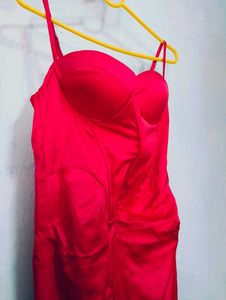 Red Dress With Corset Detailing