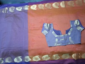 GentlyUsed Mustard and Purple Border SuperNet Sare