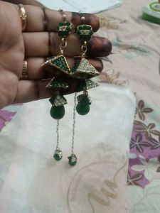 Green Drop Earrings