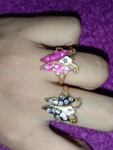 Butterfly Rings - Pink & Black Combo