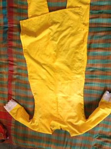 Yellow Kurta with Lace Detail