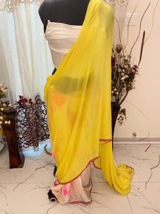Yellow tiedye saree(blouse not included)