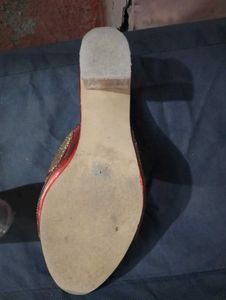 Red &amp; Gold Embellished Heels