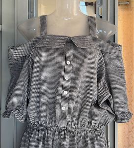 Checkered Off-Shoulder Dress