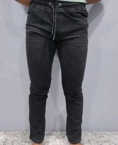 Black Denim Joggers