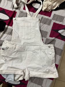 Cute little white dungaree