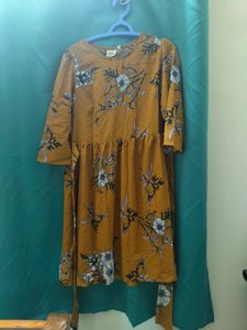 Mustard Colour Casual Dress