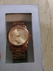 Rose Petals Golden Watch For Women