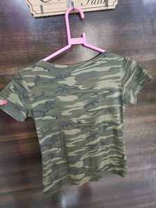 Camouflage Print Top