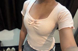 Pink coquette bow top