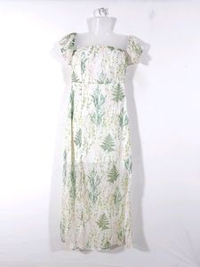 Off Shoulder Tropical Printed dress(Women's)