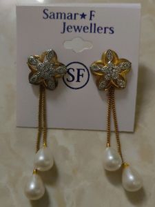 Pearl Drop Flower Earrings
