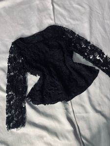 Zara Net Black Top