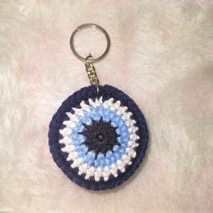 Crochet Evil Eye Keychain