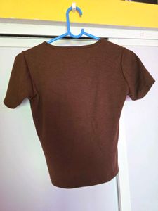 Women&#39;s Brown Crop top