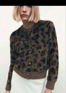 Zara Animal Print Cardigan