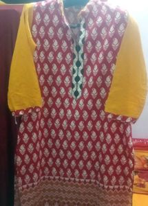 Red &amp; Yellow Print Tunic Top