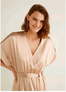 Mango Elegant Gold Maxi Dress