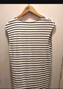 H&amp;M Striped  Mini Dress With Pockets And Slit