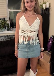 Crochet Fringe Halter Top