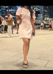 Pink Puff Sleeve Dress