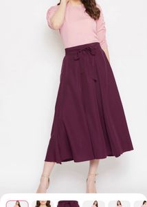 Bitterlime Round Neck top with Skirt