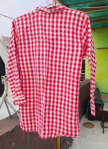 Pink &amp; White Gingham Button-Up