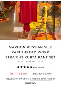 Red Kurti Pant Set