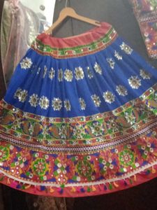 Short Blue Lahenga Choli
