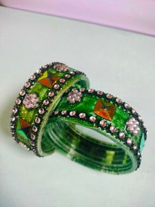 Green Glass Bangles