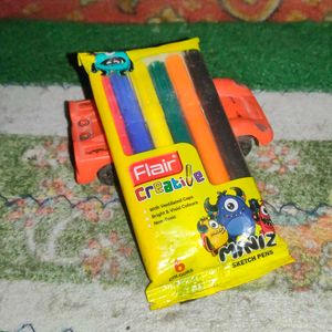 Orange Toy Car &amp; a small sketch colour