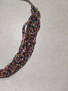 Colorful Beaded Multi-chain Necklace