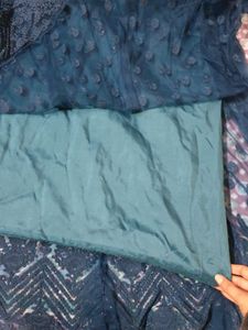 Majesty Blue Embroidered Dress Material