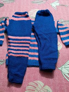 Baby Sweater With 2 Pjama Set