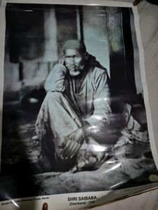 Big Sai Baba Black And White Photo