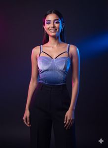 ✨ Y2K Dream: Ombre Velvet Bustier Top! 💜🔥✨