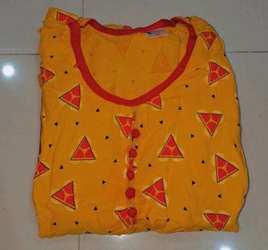 Stylish Yellow &amp; Red Cotton dress