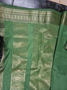 Green Polyester Saree